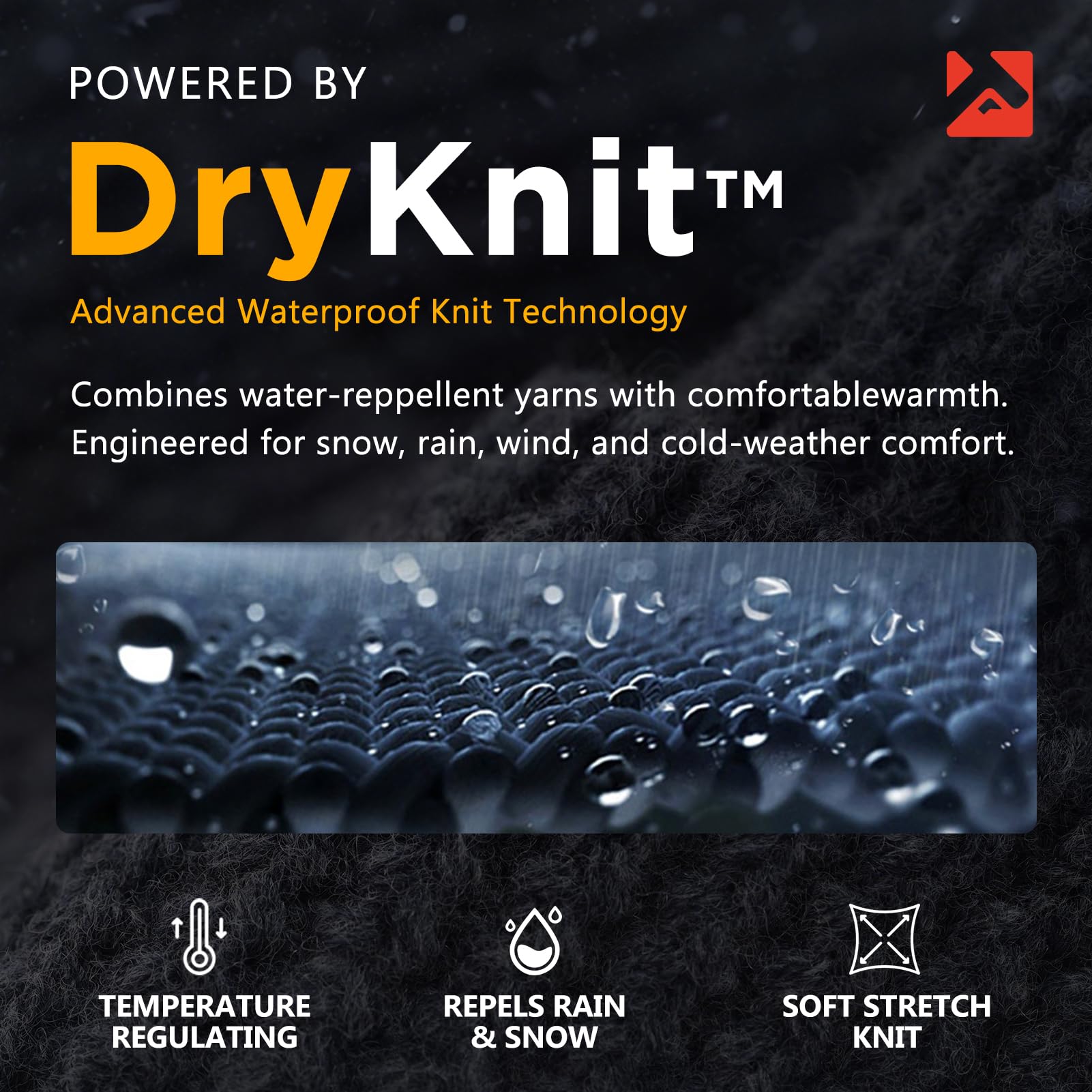 TOP-EX Windstopper wasserdichte Wintermütze Herren & Damen, Warme Fleece-gefütterte Strickmütze Beanie, Atmungsaktive Outdoor Lauf- & Skimütze, Winddichter Regenschutz, Herrenmütze