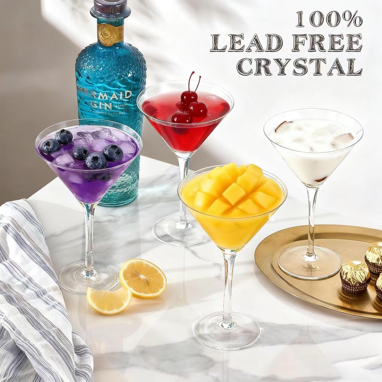 Farielyn-X Martini Glasses Set of 2, 9 oz Crystal Cocktail Glasses, Hand Blown Crystal Martini Glasses for Espresso Martini, Cosmopolitan, Gimlet, Home Bar, Party, Martini Glassware Gift Set - Image 5