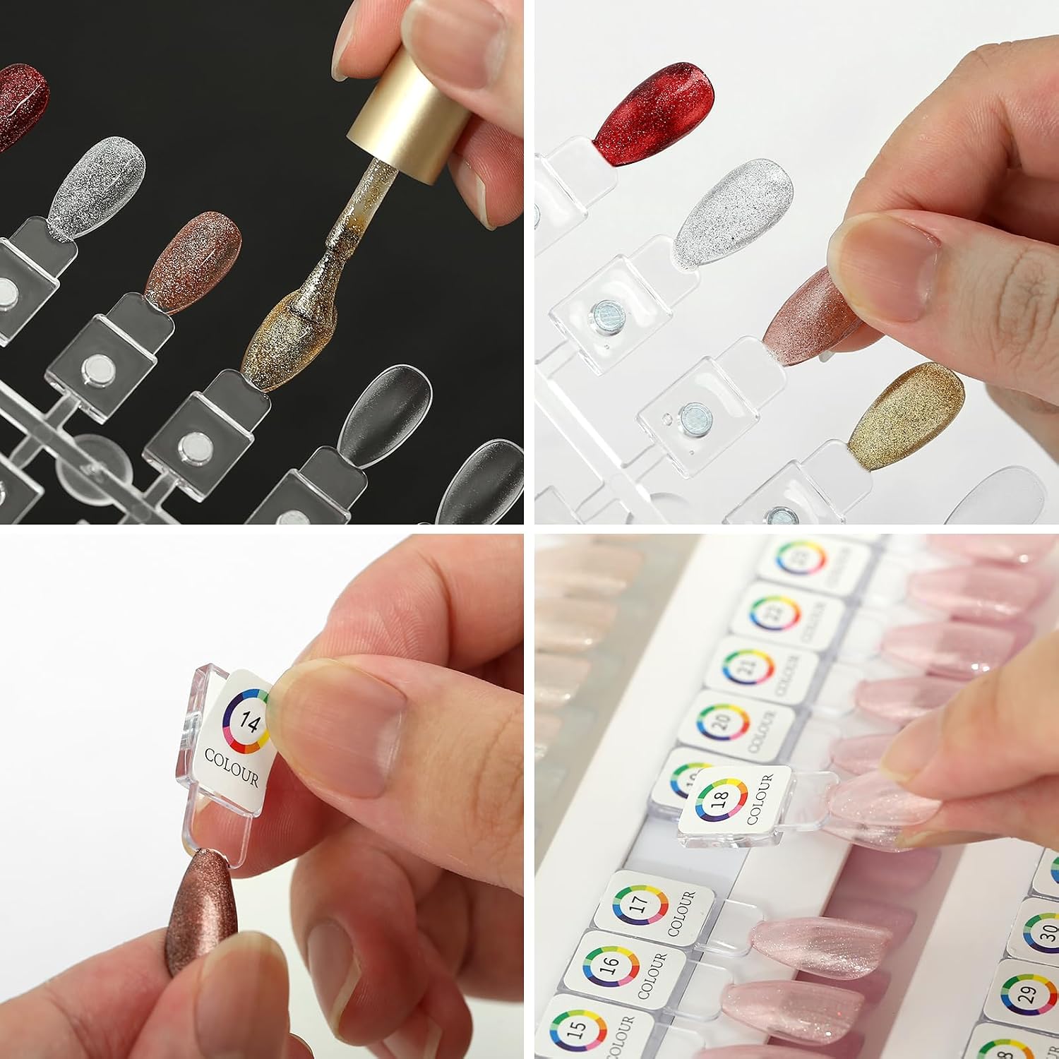 Acrylic Magnetic Nail Color Book Inside Page & Magnetic Nail tips,Durable, Easy to Color,Perfect for Nail Practice & Professional Use