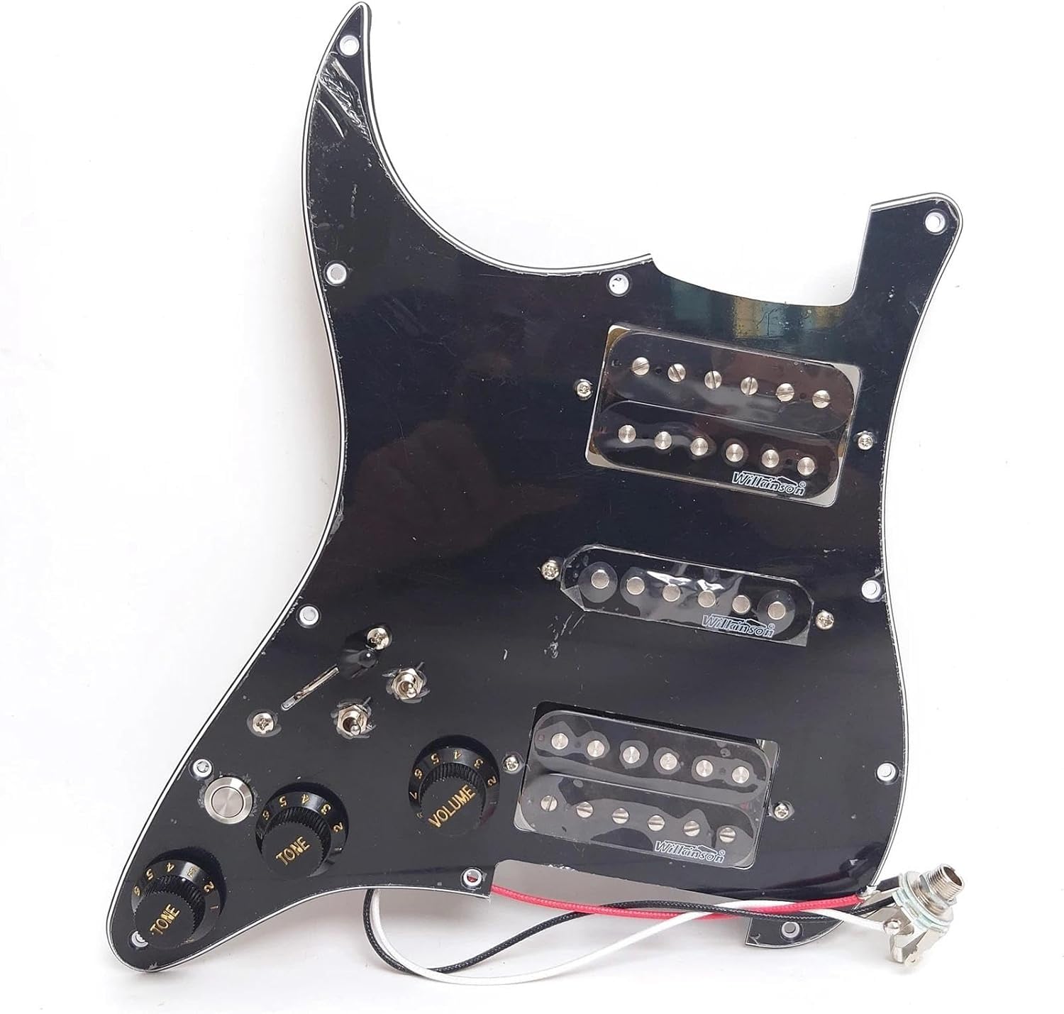 Gitara leworęczna wstępnie okablowana, ładowana Pickguard, z przetwornikami HSH single-coil/Humbucker, przełącznik wyciszania rozdzielania cewki, osłona kostki do gitary Fender Strat Części zamienne