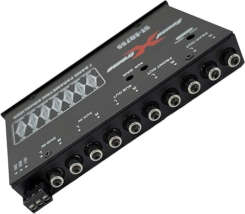 Miniatura 4 de SoundXtreme ST-EQ755 ecualizador paramétrico de audio para auto de 7 bandas de 12 din EQ con salida delantera, trasera + sub de 8 voltios RMS, tres