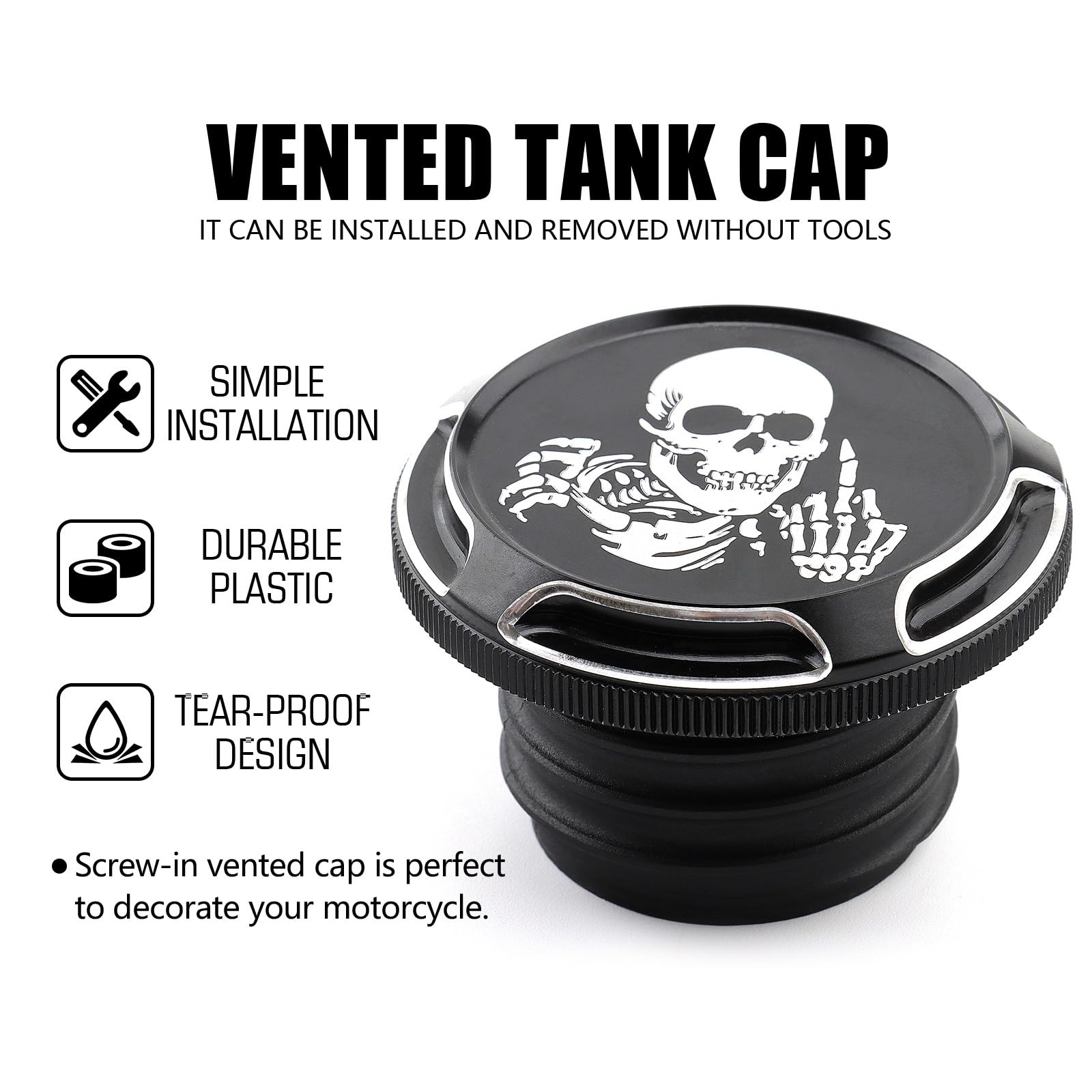 Tappi Serbatoio Carburant Misura Per Harley Dyna FXD Softail FLST Touring Street Electra Glide Road King 96-2022 Tappo Del Serbatoio Carburante Gas Ventilato Tappo serbatoio con chiavi