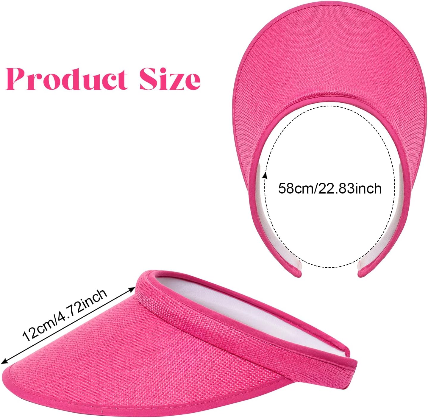 4 Pack Sun Visor Hats for Women, Wide Brimed Clip On Visor for MAdjustable Headband for Sports, Golf, Tennis, Beach