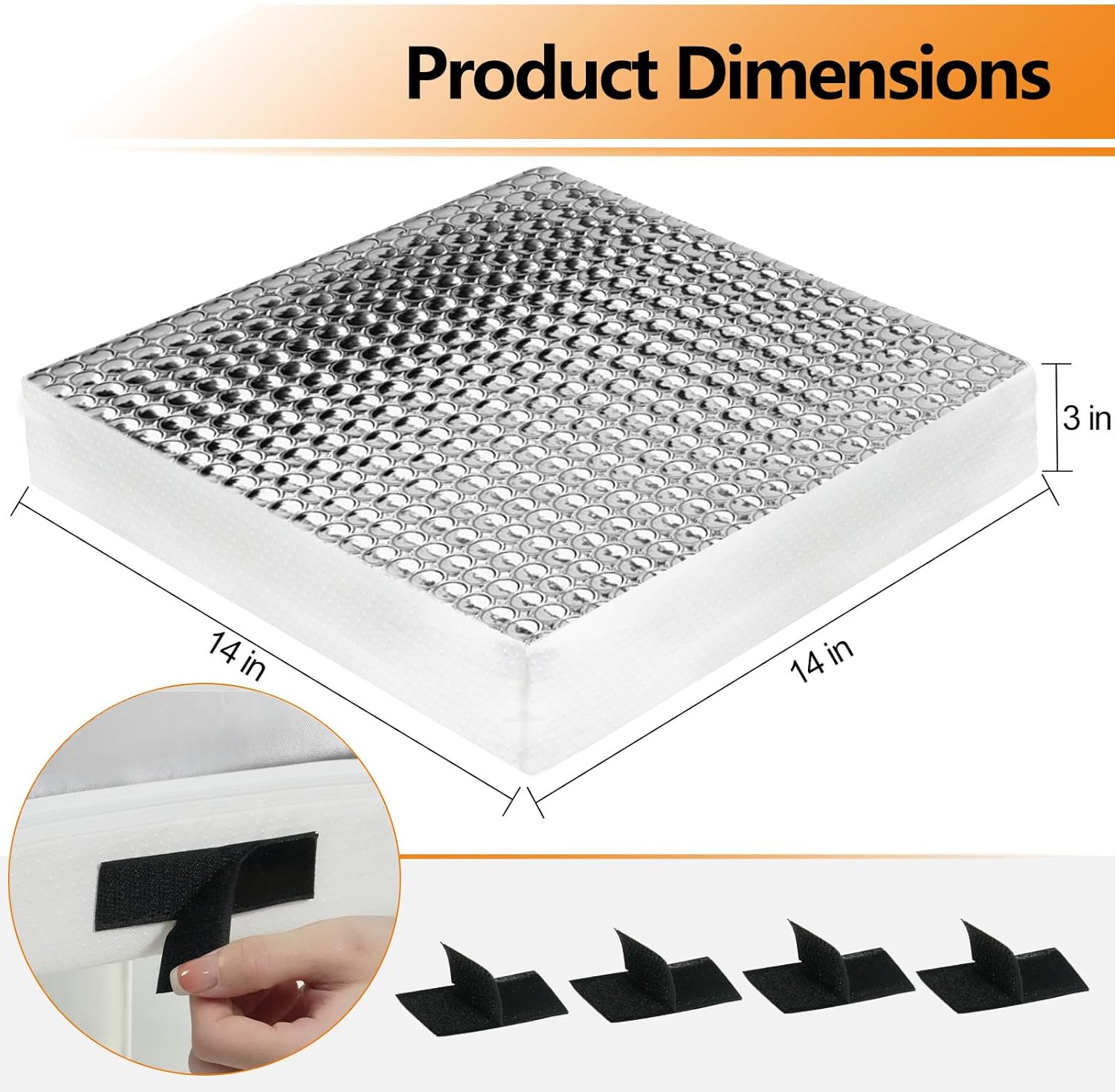 SheeChung RV Vent Insulator, 14″x14″x3″ RV Skylight Cover with Reflective Surface - 2 Pack & Gas Fire Pit Cover Square-Premium Patio Outdoor Cover Heavy Duty Fabric with PVC Coating,100% Waterproof