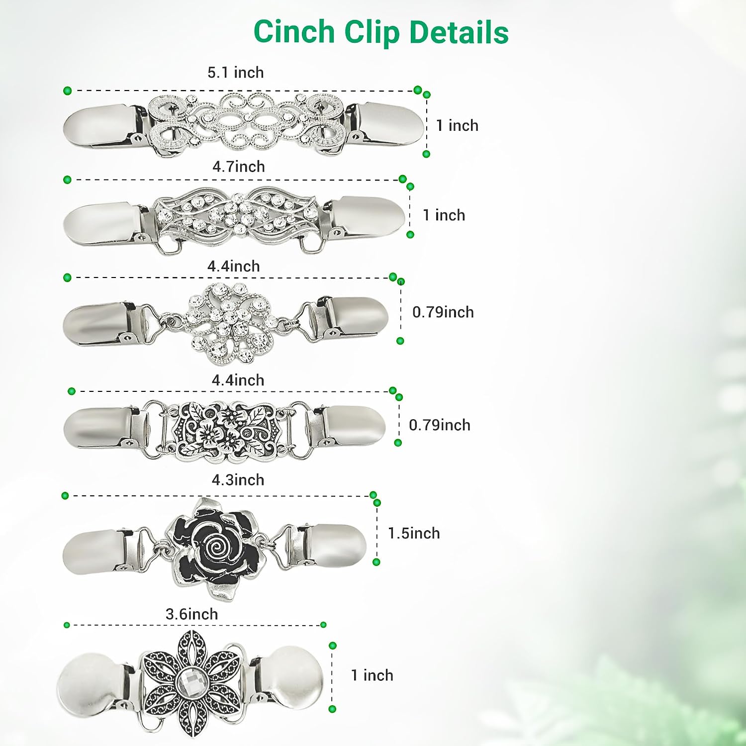 Dress Cinch Clips Sweater Clips, Vintage Waist Cincher Clip for Women, Decorative Clothing Brooch Clip for Sweaters, Dresses & Shirts image 2