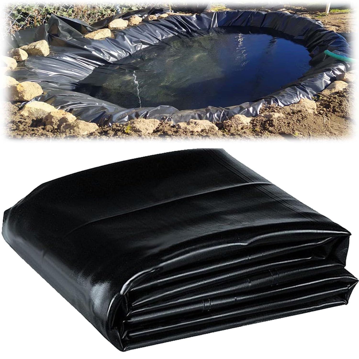 10×13" Pond Liner Flexible & Impermeable for Garden Fountain 15×20" Black Pond Underlayment for Backyard Waterfall 20 * 20" 20 * 25" HDPE Fish Pond Liner(Size:9Mx11M)