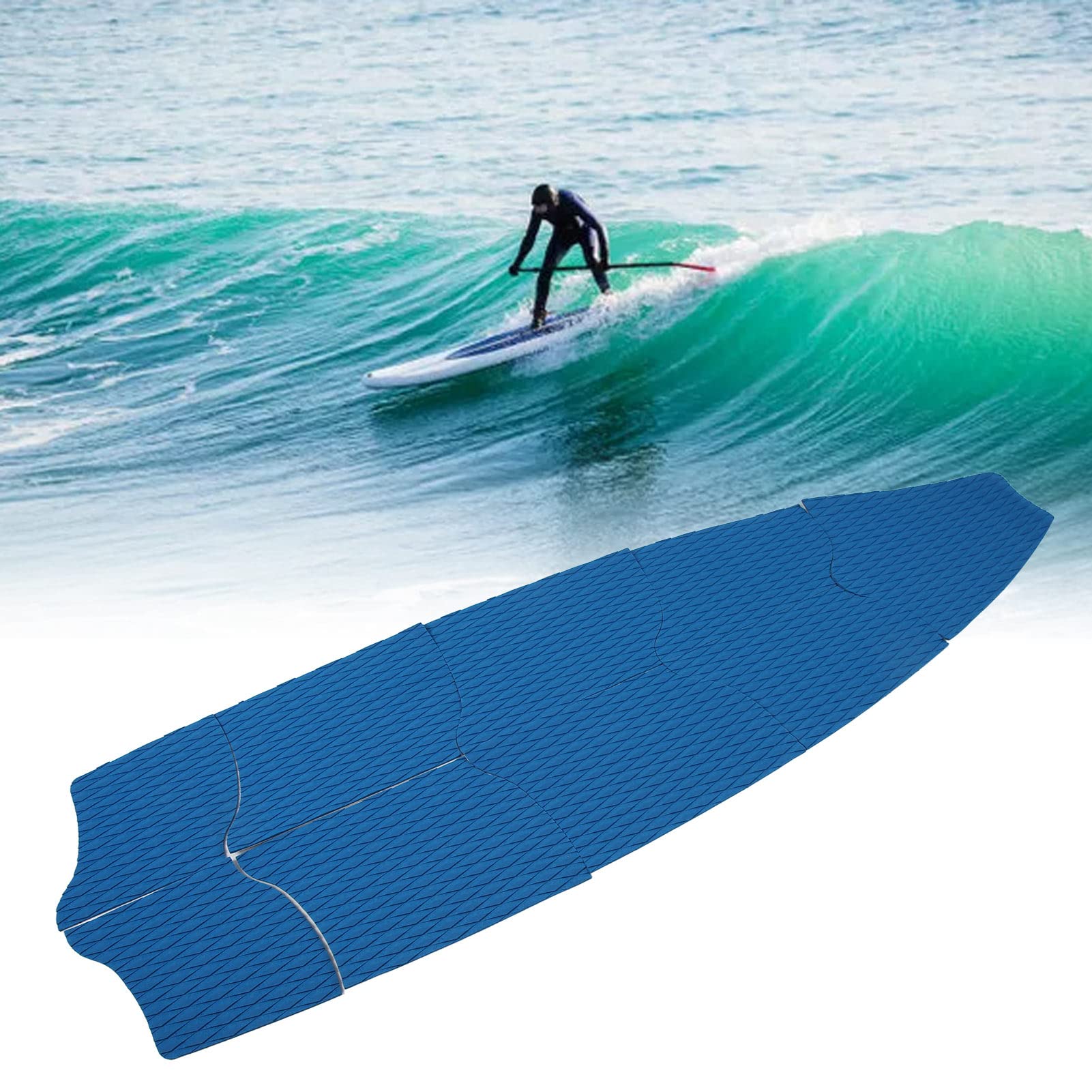 Pad di Trazione per Tavola da Surf 9 Pezzi, Pad Antiscivolo per Tavola da Surf in Eva per Tavola da Pesca Funboard, Tavola Corta, Tavola da Flysurf