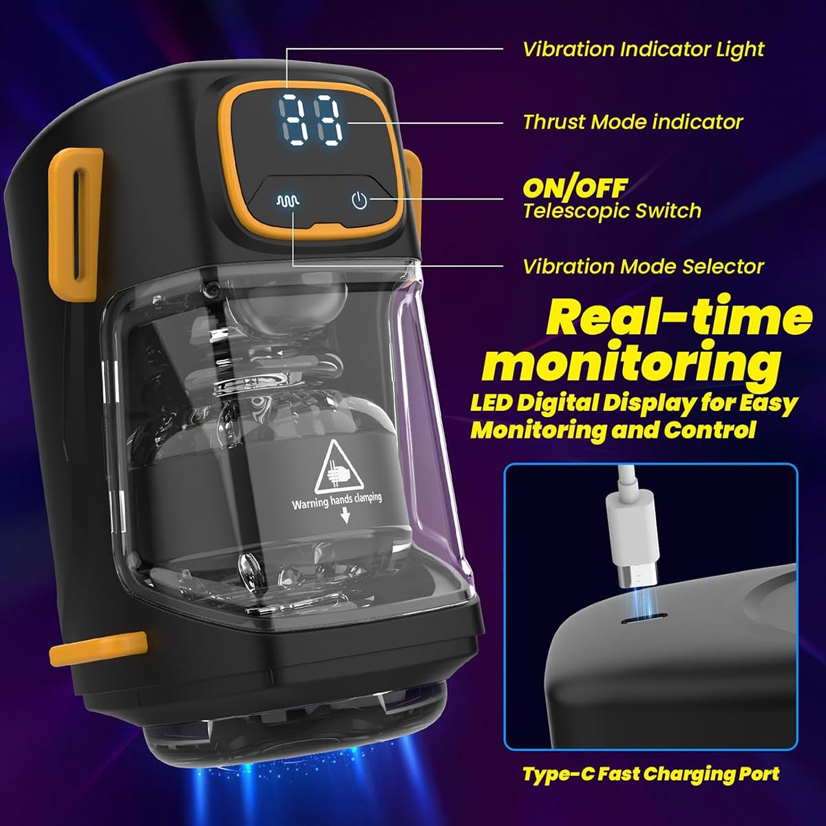Automatic Masturbieren Cup Elektrischer Masturbator mit 9 Teleskopmodi 9 Rotation Modi Penis Stimulator Blowjob 3D Pussy mit verstellbarem Schultergurt Erotik Sex Spielzeug für Männer Solo