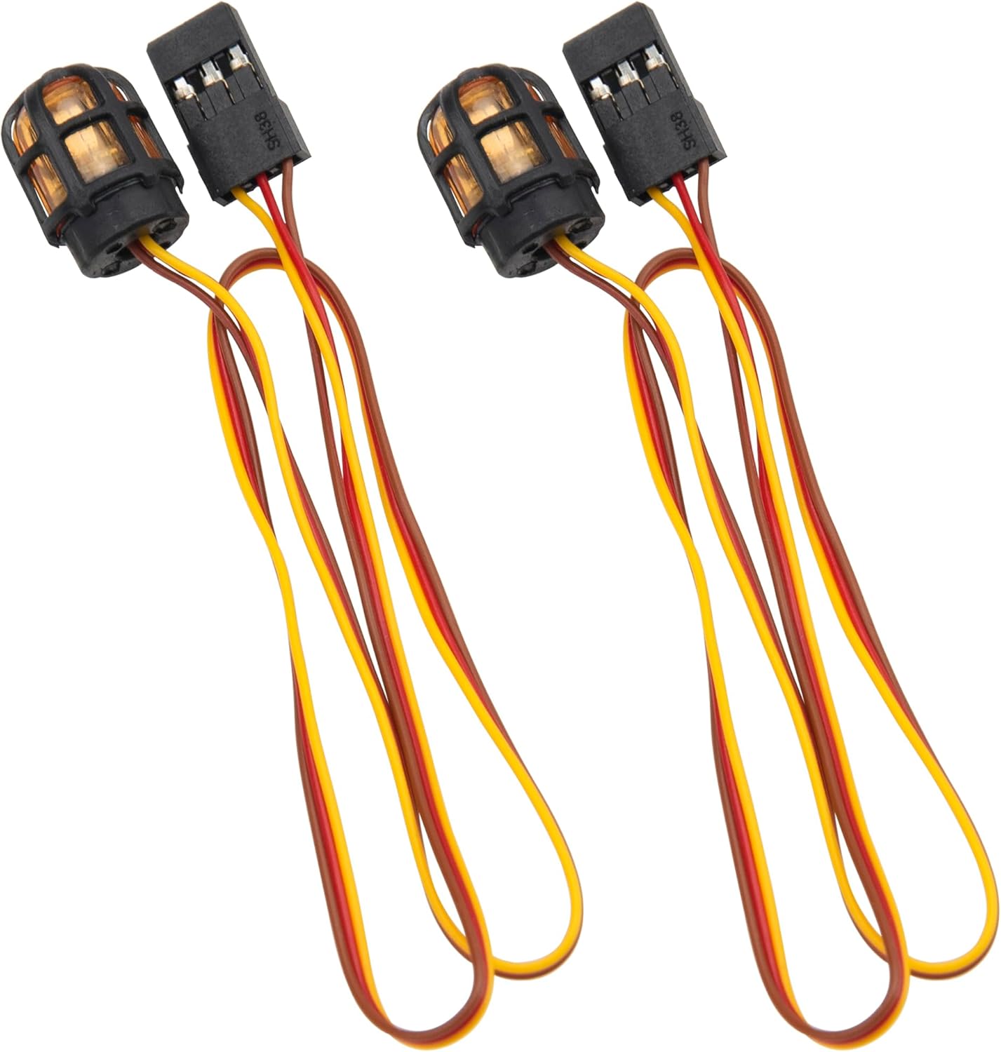 ShareGoo 2Pcs RC Car LED Light RC Beacon Light Strobing-Blasting/Flashing/Rotating Mode Compatible with Traxxas Axial 1/10 1/12 1/16 RC Crawler Car 1/14 Tamiya Tractor Truck (Orange)