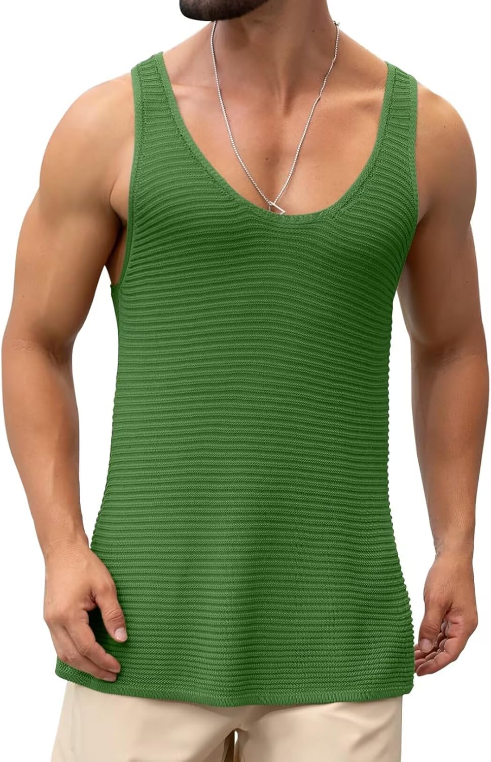Lanliun See Through Sleeveless Tank Tops for Men Casual Unique Workout Outdoor T Shirts Gym Muscle Shirts - Image 3