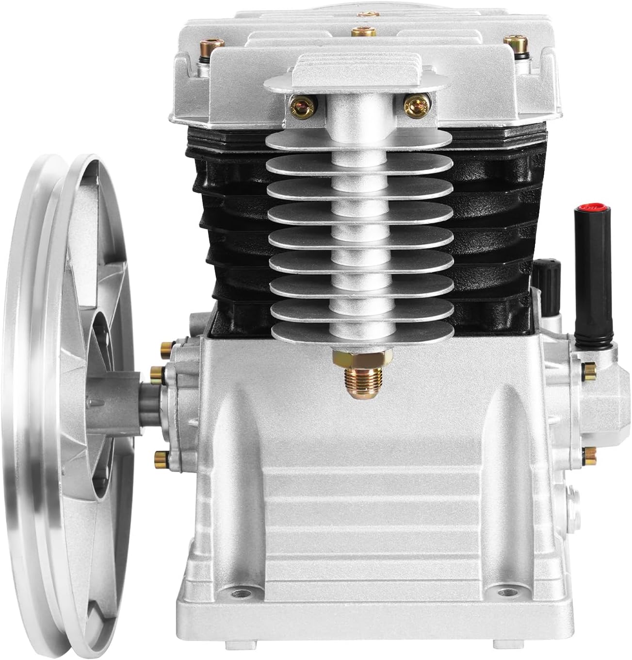 Air Compressor Pump Head, 3HP 2.2KW Industrial Air Compressor Motor Head, 66Gal/min Single Stage Twin Cylinder Piston Pump, Aluminum Universal Air Tool Pump for Automotive Maintenance, Decoration