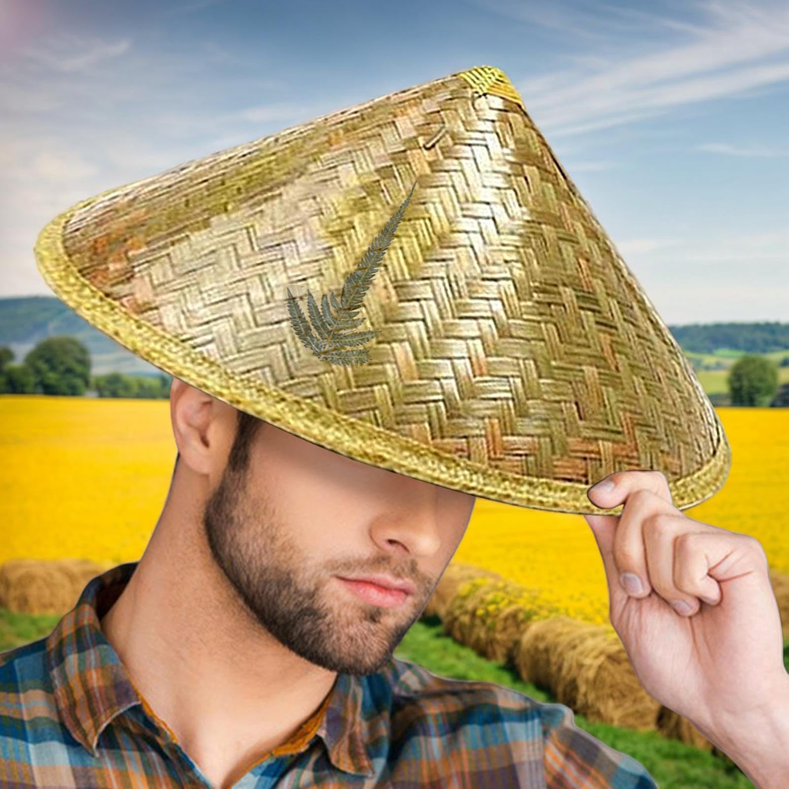 Sombrero De Paja Plegable con Protección, Plegable, Ajustable Y | Sombrero Tradicional De Ratán Enrollable Compacto Protección Solar Verano Playa Vacaciones Senderismo Camping Aire