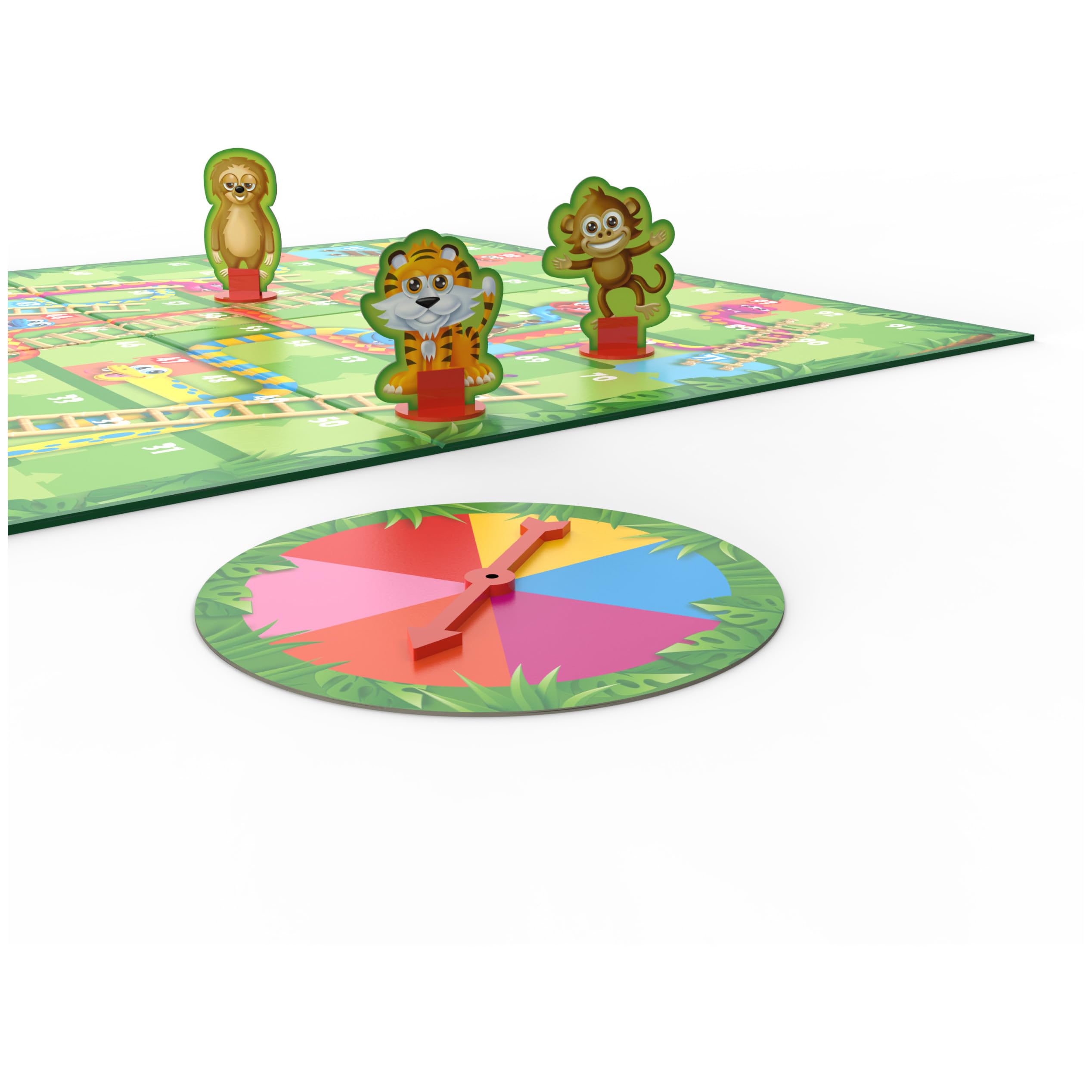 Spin Master Games, Snakes & Ladders Gioco per bambini colorato 2-4 giocatori Gioco da tavolo per famiglie Night Cool Things Fun Games, per bambini dai 3 anni in su