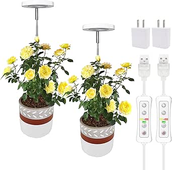 Plant Grow Light,Yadoker LED Growing Light Full Spectrum for Indoor Plants,Height Adjustable, Automatic Timer, 5V Low Safe Voltage,Idea for Small Plant Light…
