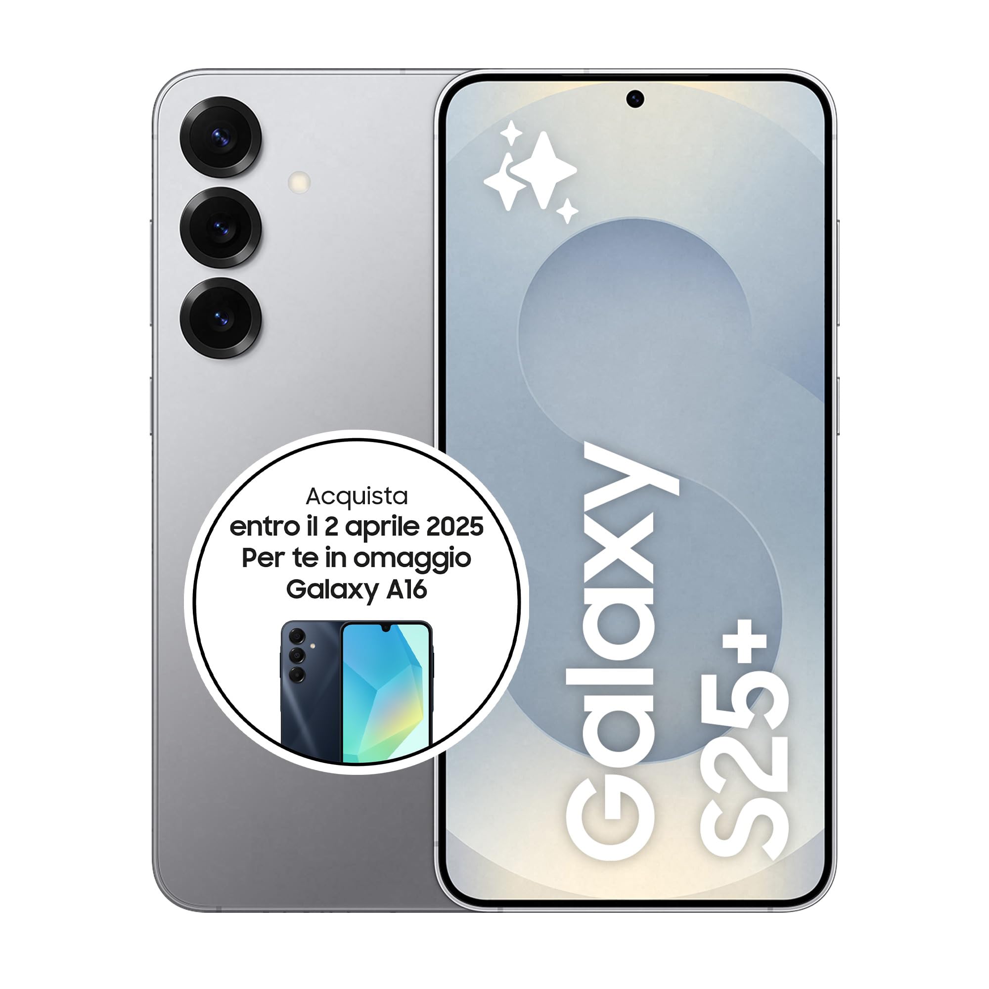 Samsung Galaxy S25+ Smartphone AI, 3 anni di Garanzia del produttore, Display 6.7'' QHD+ Dynamic AMOLED 2X, Fotocamera 50MP, RAM 12GB, 512GB, 4.900 mAh, Silver shadow [Versione italiana]