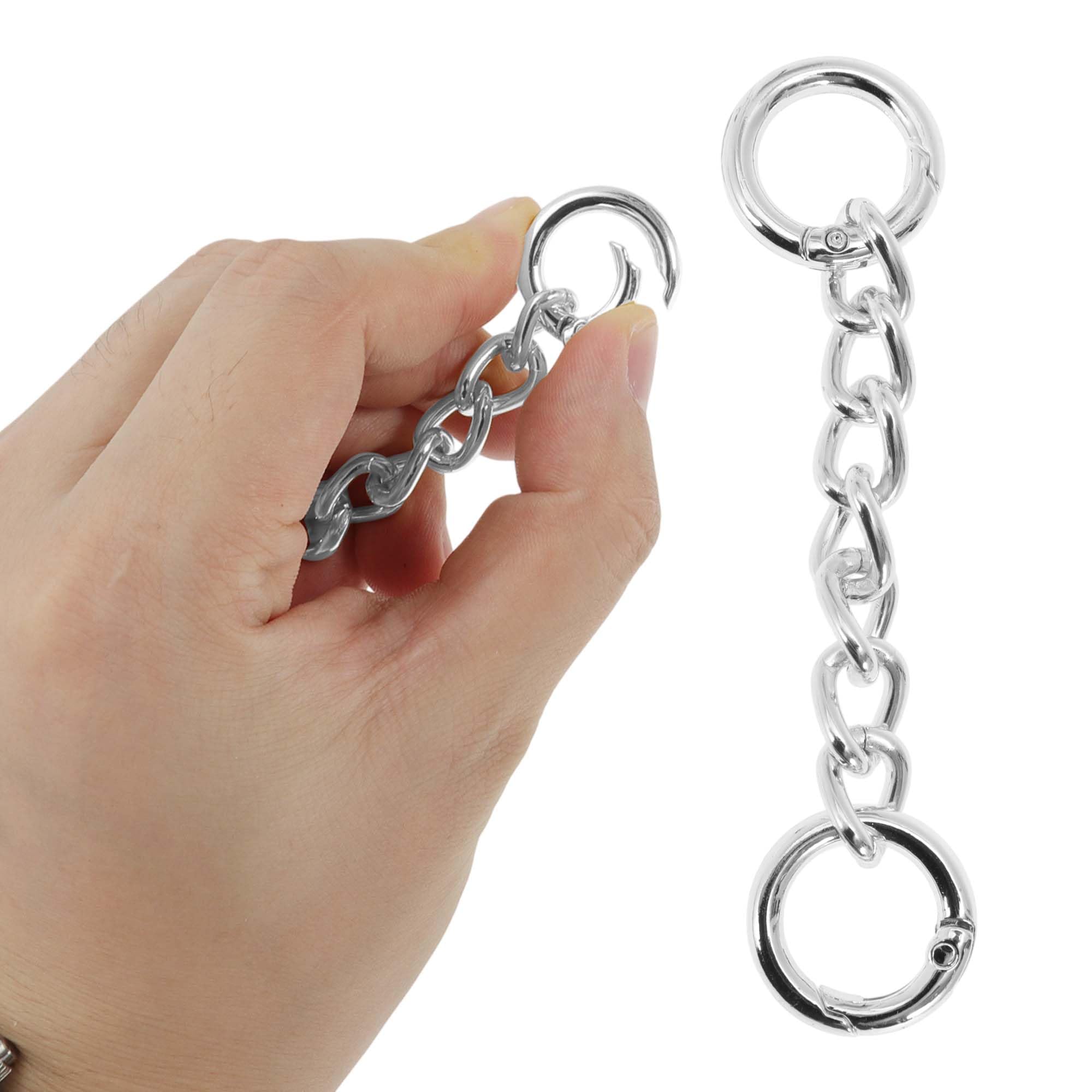 2 sztuki aluminiowych toreb, łańcuszków przedłużających, portmonetka, łańcuszek, metalowa, torba na ramię, przedłużenie z pierścieniem sprężynowym, do torebki, paska, akcesoria zamienne