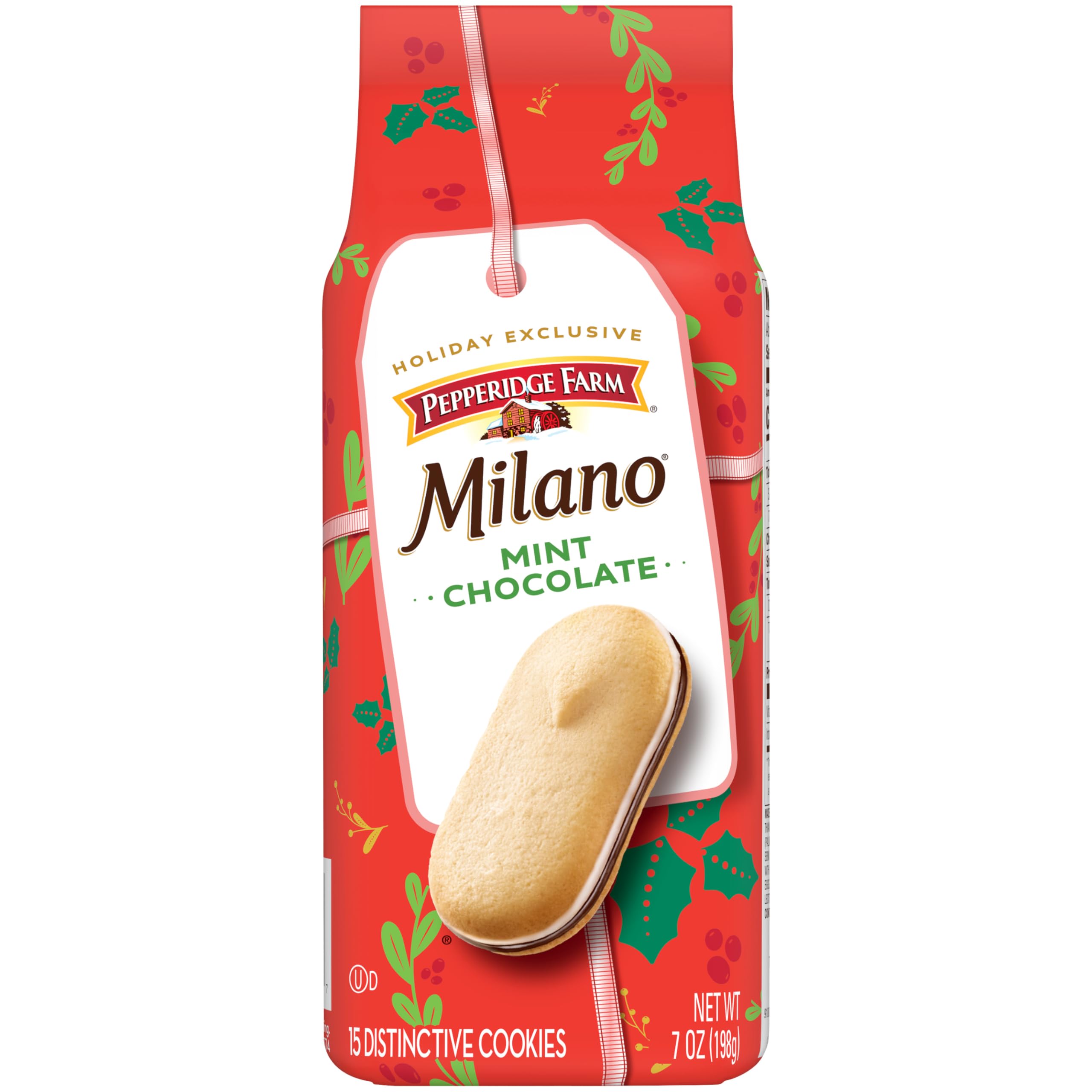 Pepperidge Farm Milano Mint Chocolate Cookies, 7 OZ Bag (15 Cookies)