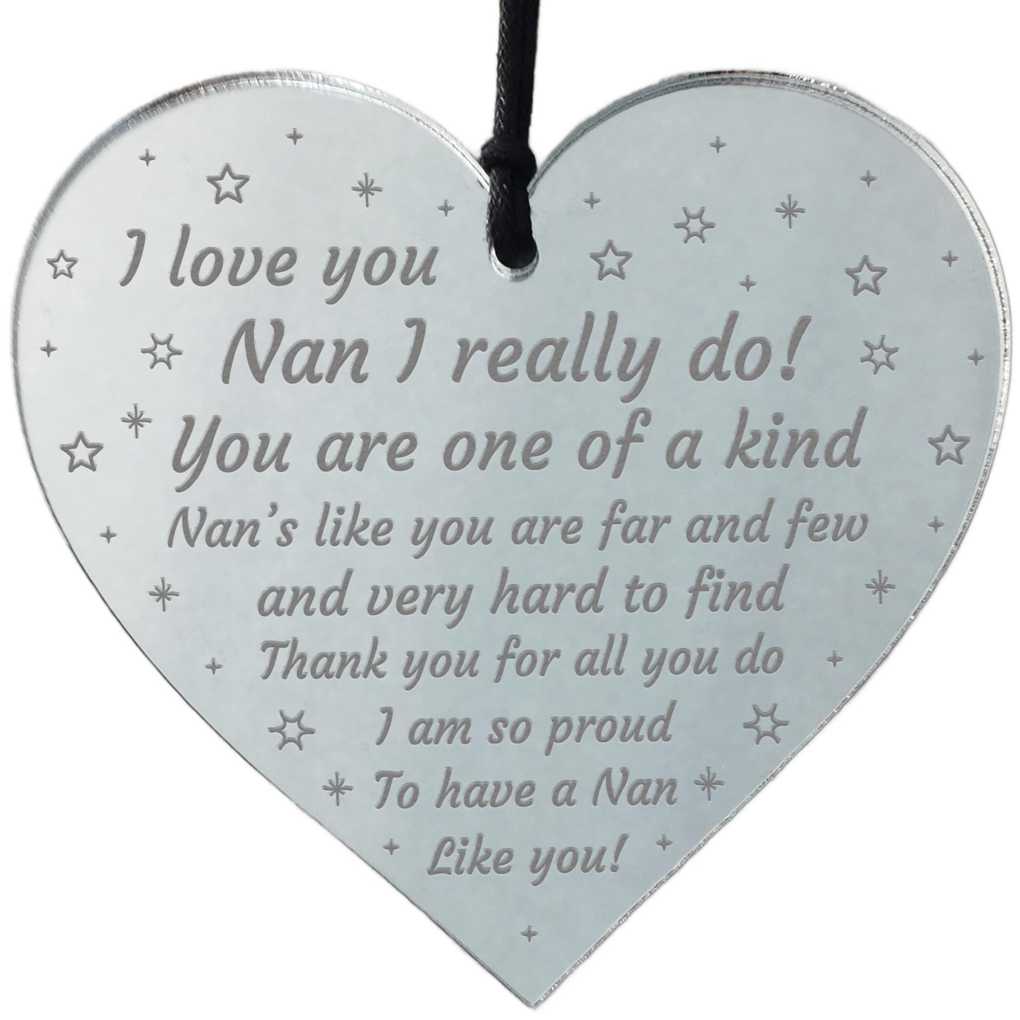 Gift For Nan on Mothers Day Birthday Hanging Heart Thank You Gift From Daughter Son