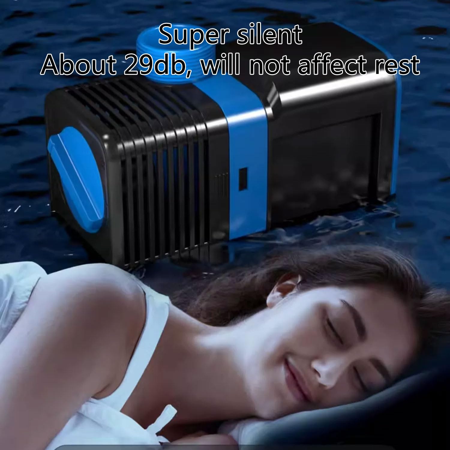 Bomba sumergible para acuario de 12000 L/H, bomba de retorno ajustable con 4 interfaces, bomba de circulación silenciosa de alto tráfico de 100 W para acuario, pecera, piscina, estanque de peces