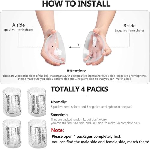 Miniatura 6 de Uten 20 adornos rellenables de plástico transparente, bola de árbol de decoración de Navidad, bola de manualidades, para Nochebuena, Año Nuevo,