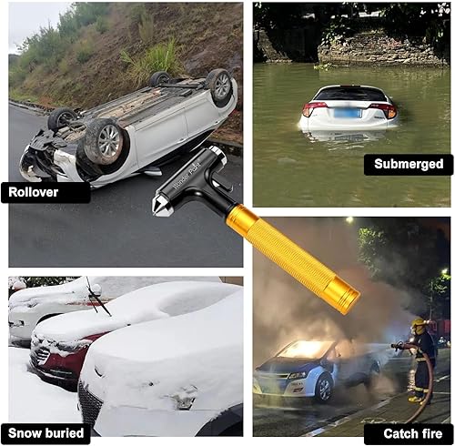 Miniatura 9 de Martillo de seguridad para rompecristales de automóvil de alta calidad, herramienta de escape de emergencia con rompeventanas de automóvil y