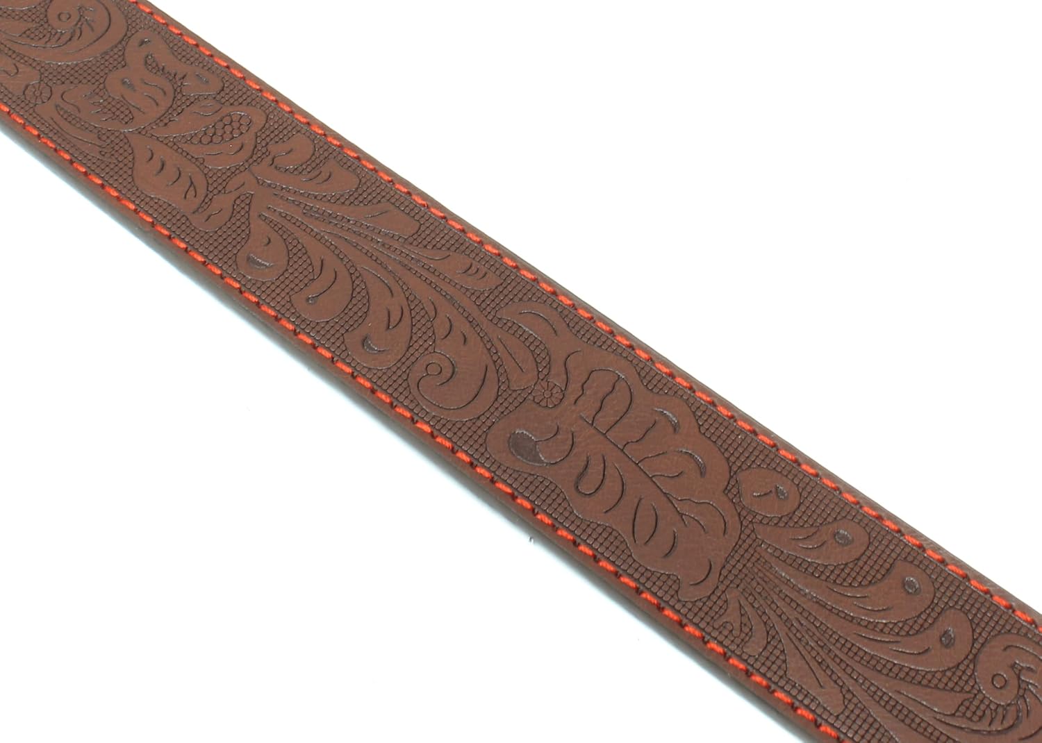 BC Belts Leather Belt Strap with Colored Stitching and Embossed Western Scrollwork 1.5" Wide with Snaps - Image 5