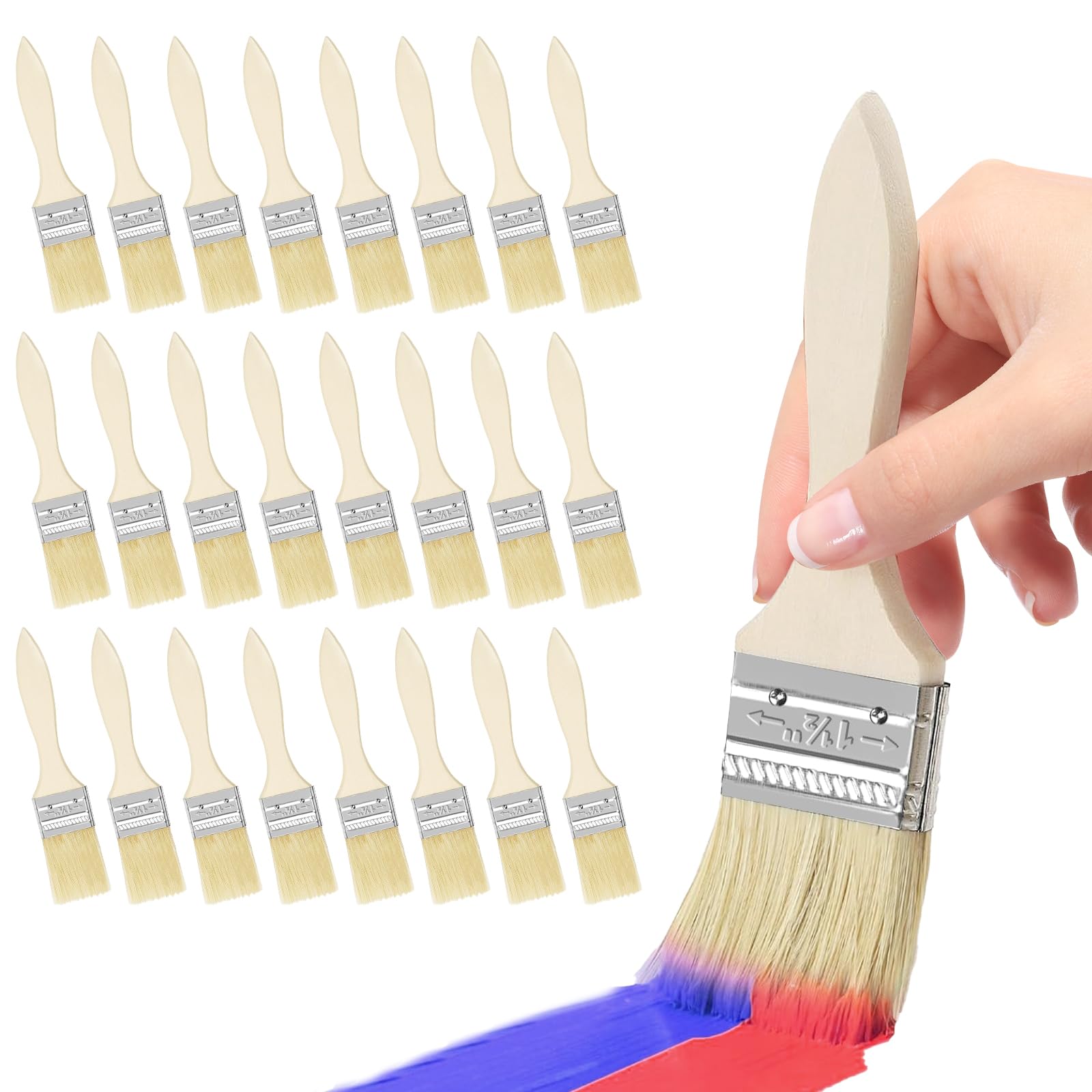 BEASAFY 25 Stück 38MM Pinselset, Pinsel Holzlasur für Kleber