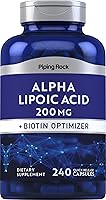 Vista 1 de Piping Rock Ácido alfa lipoico 200 mg 240 cápsulas Más biotina Suplemento sin OMG, sin gluten