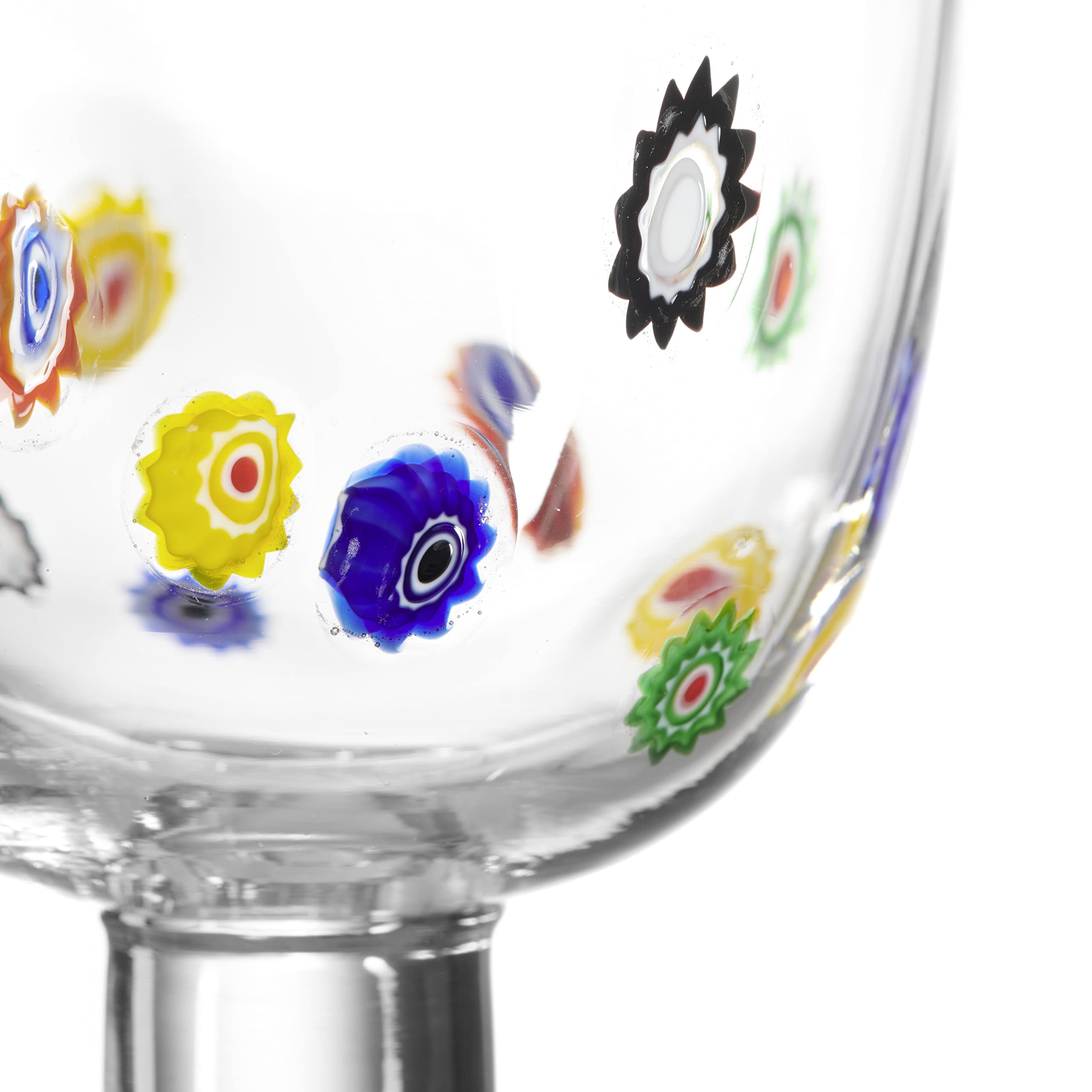 レオナルド（LEONARDO）ミレフィオーリ柄　ワイングラス レオナルド（LEONARDO）ミレフィオーリ柄 ワイングラス