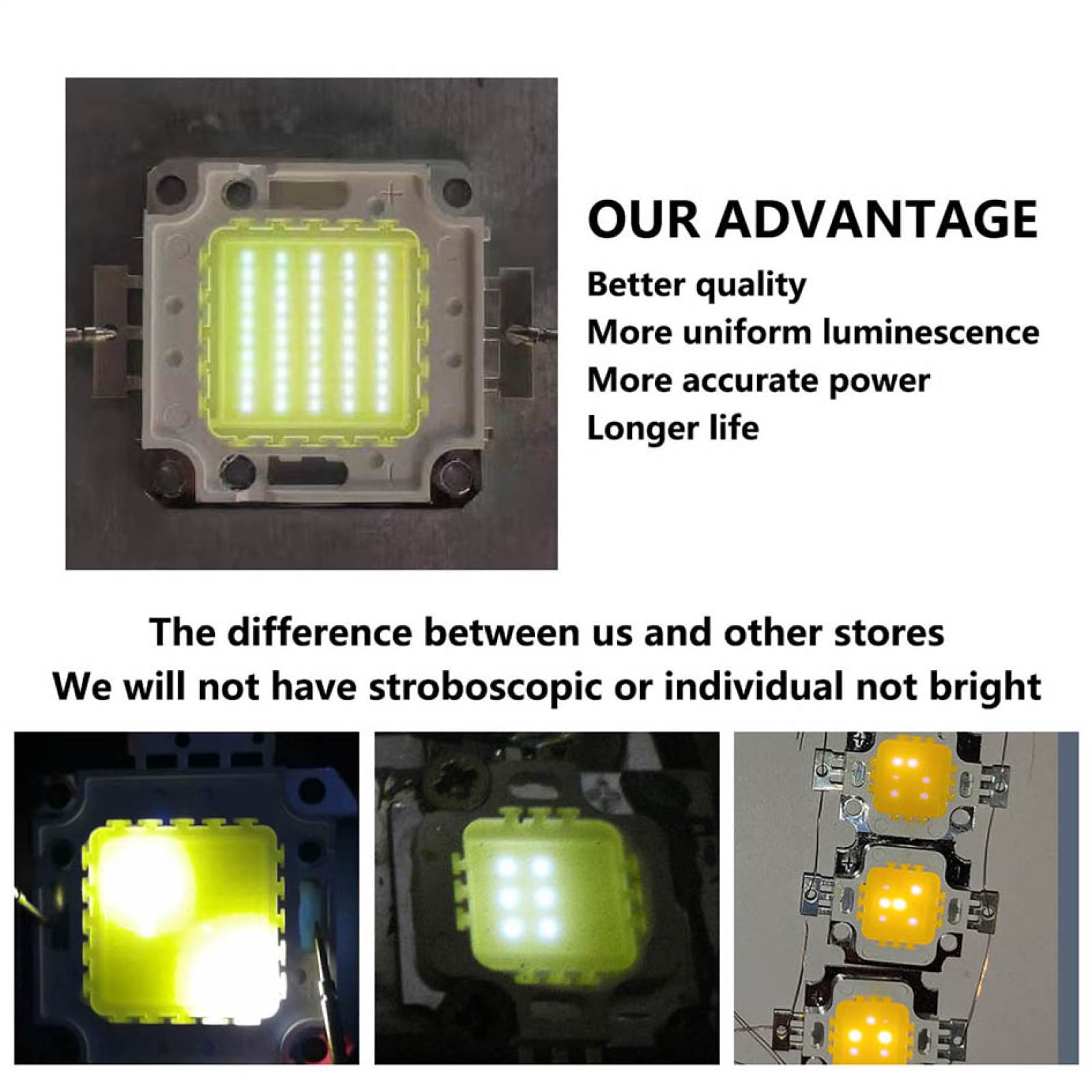 4Pcs 10W 20W 30W 50W LED Chip SMD COB Lampada Perline DC9-12V DC30-36V HA CONDOTTO LA Luce Modulo FAI DA TE Accessori Per L'illuminazione Per Proiettore Faretto,Bianco Freddo,30 W