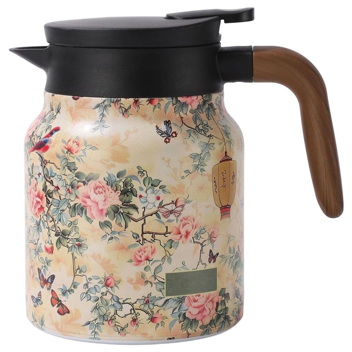 CTRLZS Thermal Insulation Teapot Stainless Steel Kettle 1000ml Vintage Floral Tea with Built-in Infuser Tea Separator for Hot Drinks B