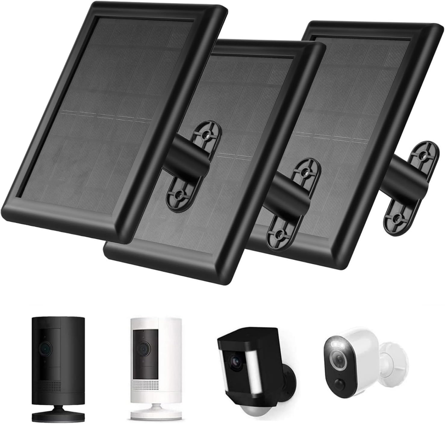 3 Pack Solar Panel for Ring Spotlight &Stick Up Outdoor Cam Battery, Portable