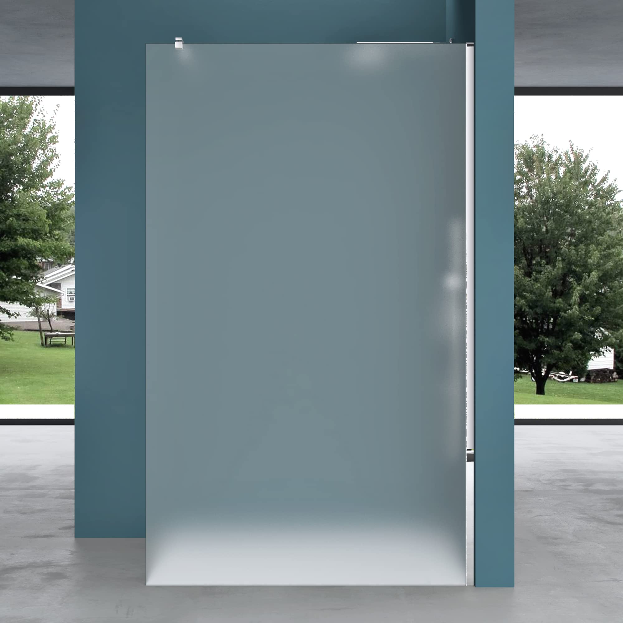 Paroi De Douche Pivotante Largeur 130 Cm Hauteur 200 Cm Profilé Argent Poli Verre Teinté Gris | Leroy Merlin