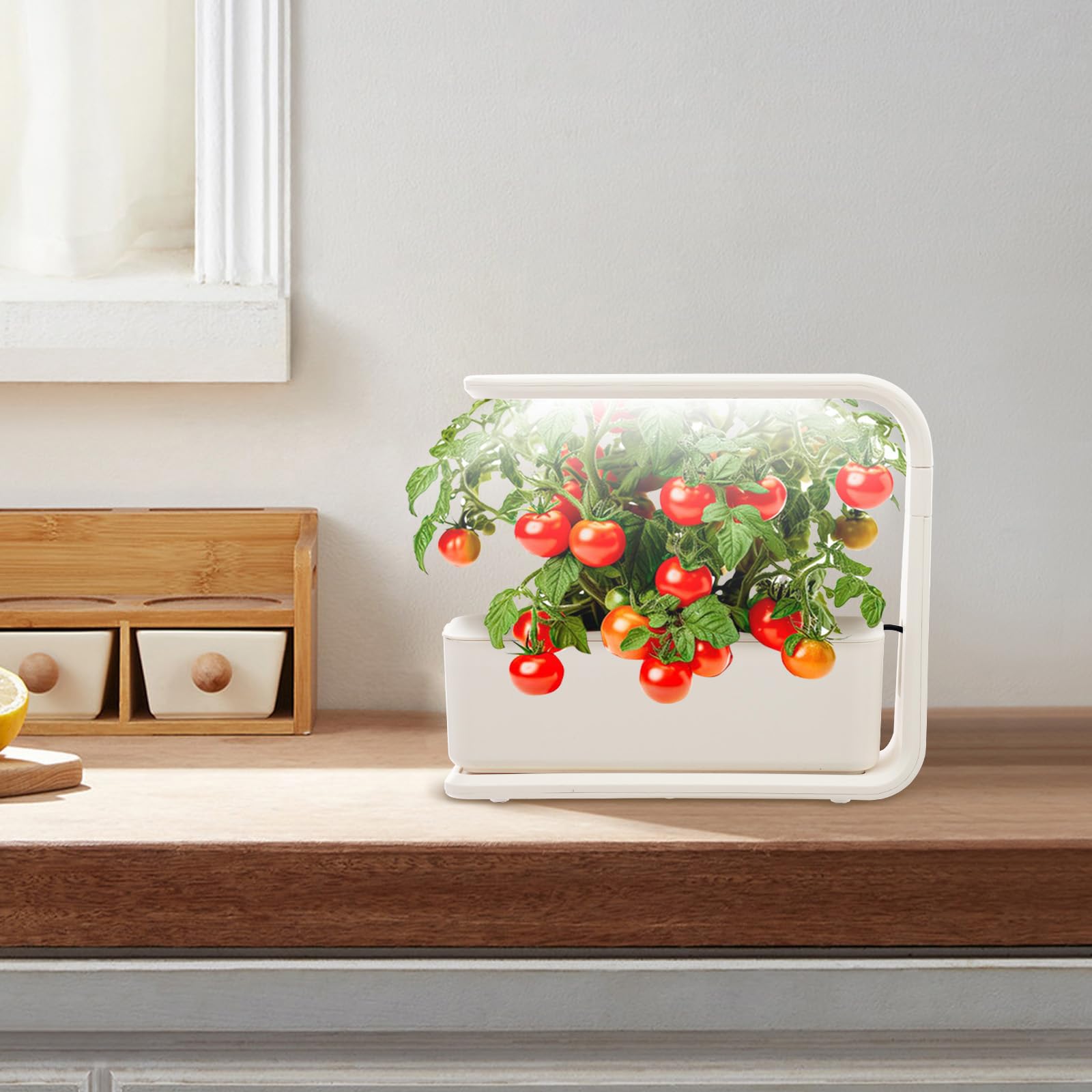 Sistemas de cultivo hidropónico, estación de cultivo de plantas de interior con luz LED, sistema de cultivo hidropónico con 3 pods, lámpara LED de 15 W, con depósito de agua de 1,6 L, altura