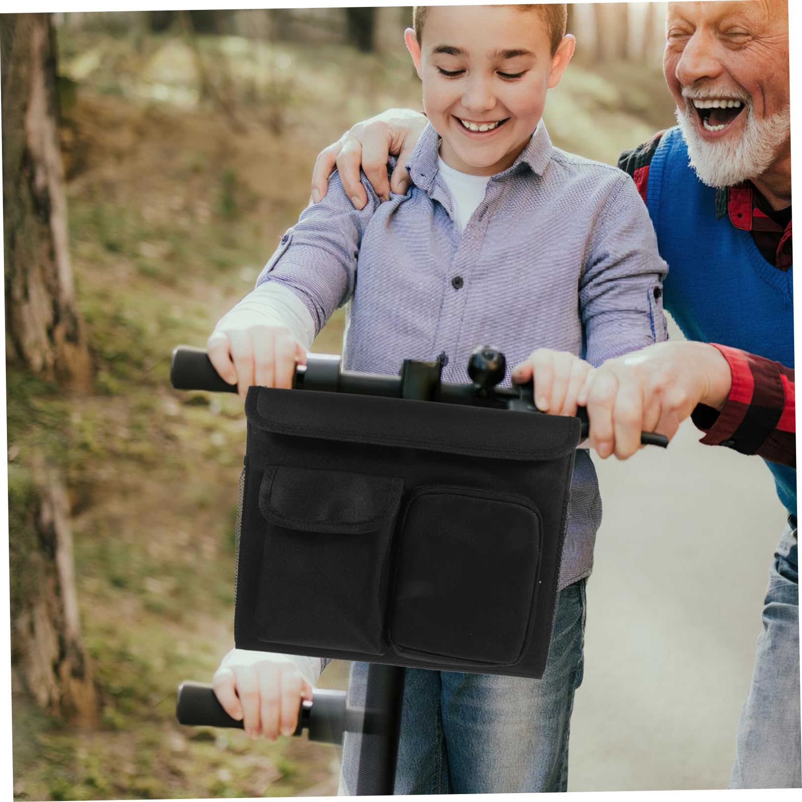 VALICLUD Borsa per Sedia a Rotelle e Rollator, Organizer Oxford Nero Tasche Multiple, Grande Capacità per Anziani