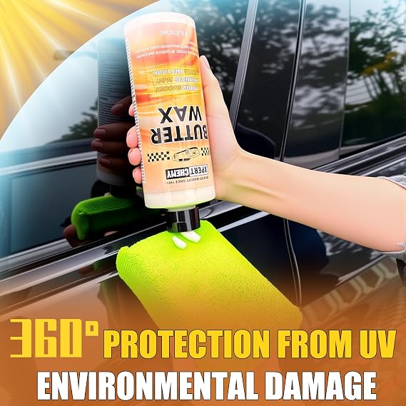 Butter Wet Wax for Car, Polishes and Protects, High Gloss Shine Wax 16oz | for Cars, Trucks, SUVs, RVs, Long-lasting Shine, Car Polish