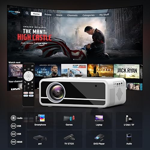 Miniatura 7 de 【Licencia oficial de Netflix】Proyector inteligente PANSEBA 4K con WiFi Bluetooth, corrección Keystone automática, enfoque rápido 2S, proyector de
