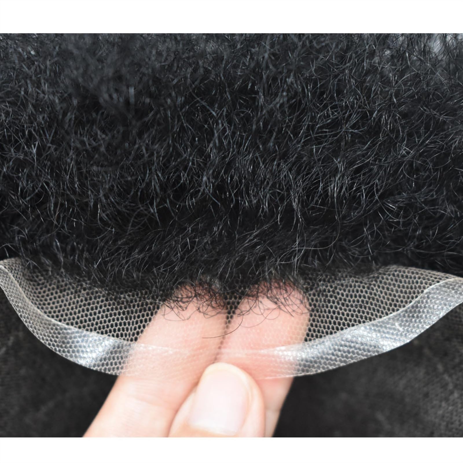 Afro Curly Hair Toupee Peruka 6 mm dla czarnych mężczyzn 6 cali 120% gęstości Kinky Curly Indian Human Hair System zastępczy z pełną francuską koronkową podstawą męską Toup