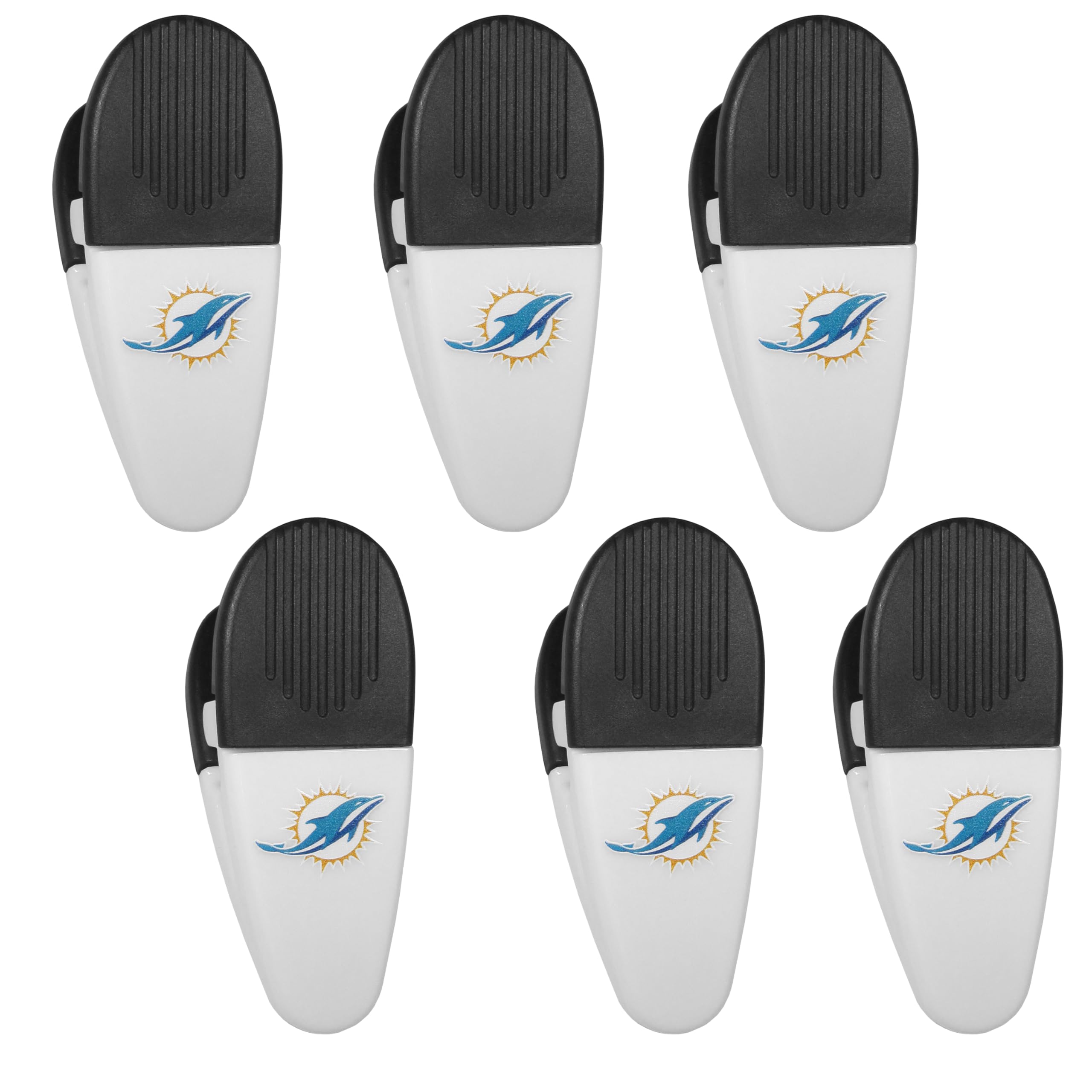 Aimants de réfrigérateur NFL Miami Dolphins blancs en pack de 6 - 5
