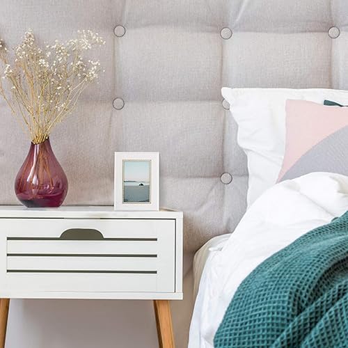 Miniatura 9 de GraduationMall Marcos de fotos de 8 x 10 pulgadas, cristal real, fotos para pared o mesa, color negro con cuentas plateadas, paquete de 2