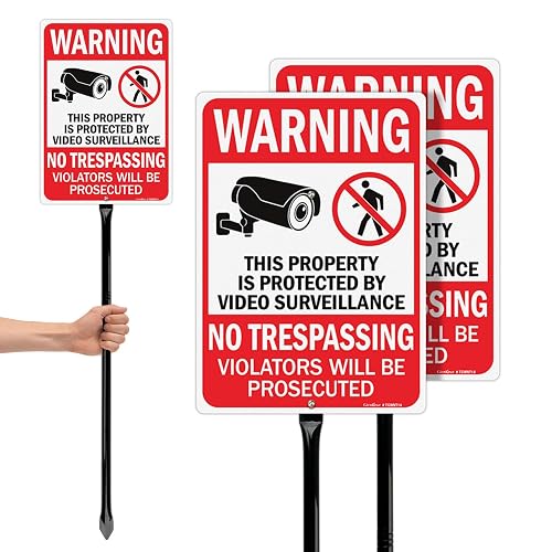 GicnKeuz Large Video Surveillance - 14"x10" No Trespassing Private Property