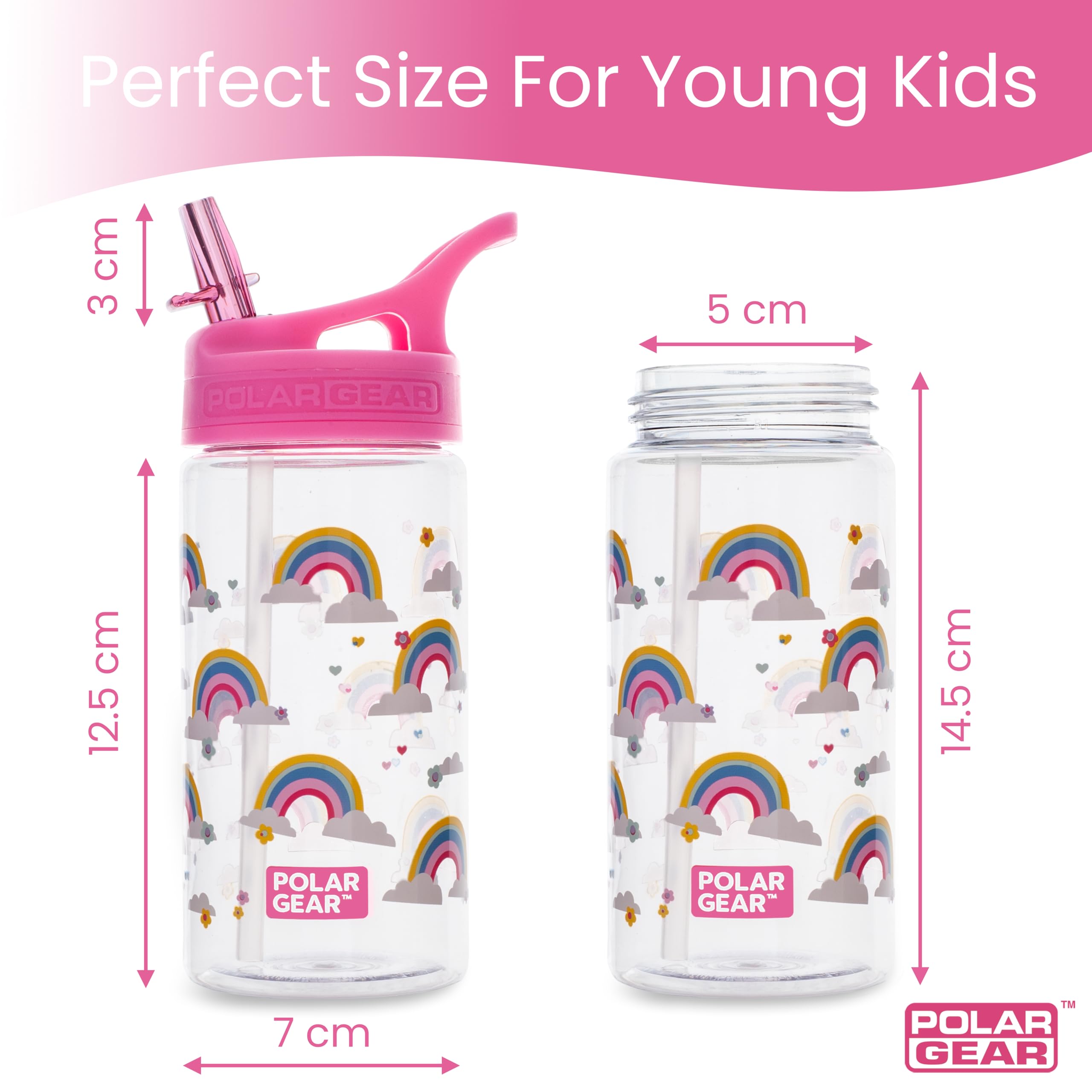 Polar Gear Kids Water Bottles with Straw, 400ml BPA Free Toddler Water Bottle With Straw - Image 2