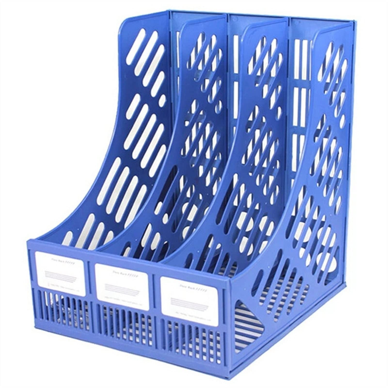 Organizador de revistas de escritorio, de plástico, para cuadernos, oficina, hogar, escritorio, libros, color gris y azul