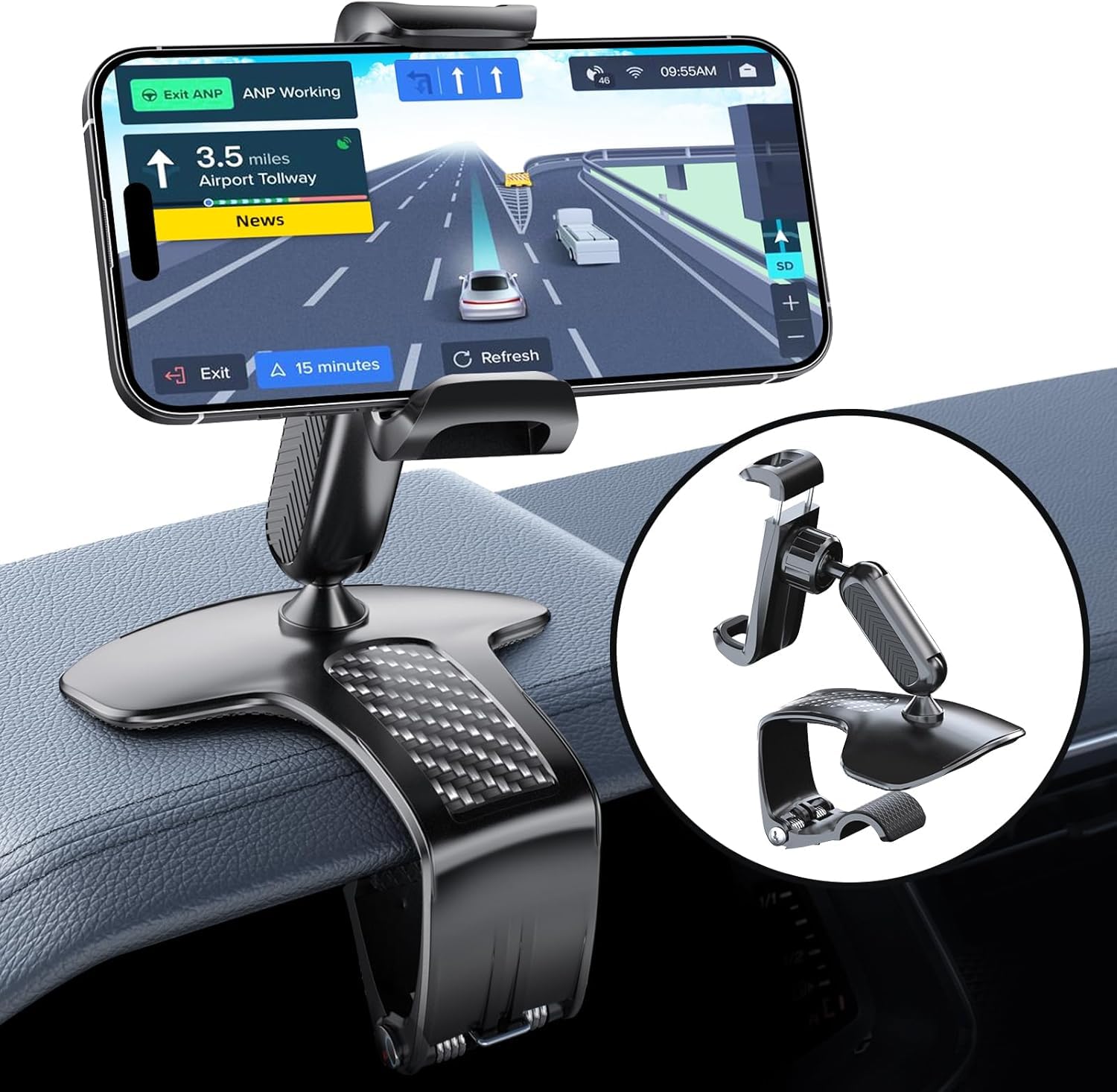 Amazon.co.jp: クリップ式 車載 スマホホルダー 360度回転 【2024新 