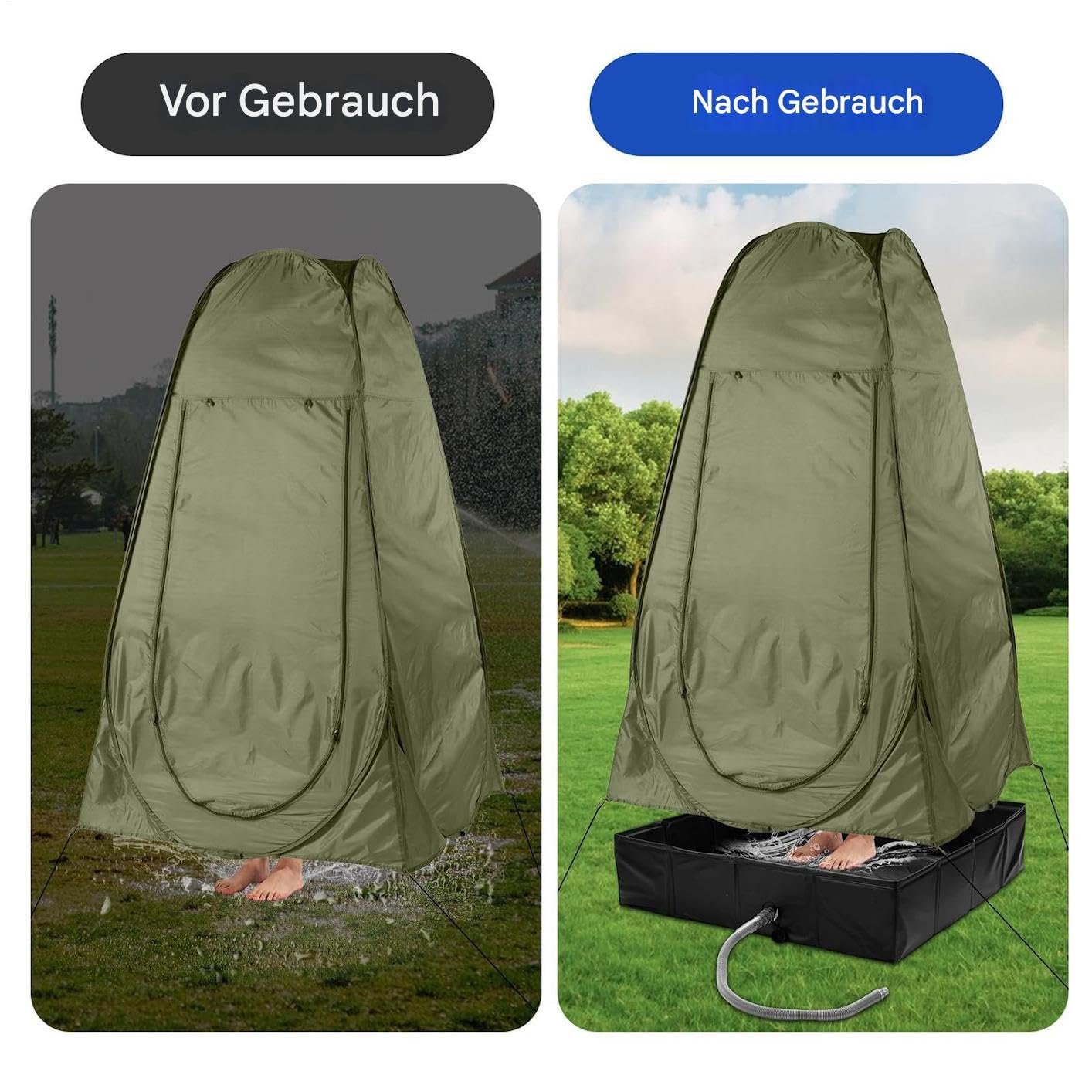 Tragbare Duschpfanne, Camping -Duschbasis - Außenduschbecken Gehäuse Basis,Drainage -Becken wasserdichtes Zeltmarkierboden für RV Campingplatz für RV Campingplatz