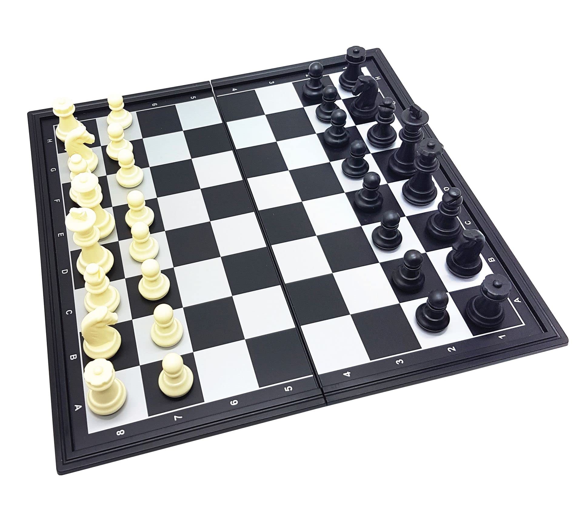 Lexibook, Chessman Classic, Magnetic and Foldable Chess, 32 Pieces, Family Board Game, Black/Grey, CGM320