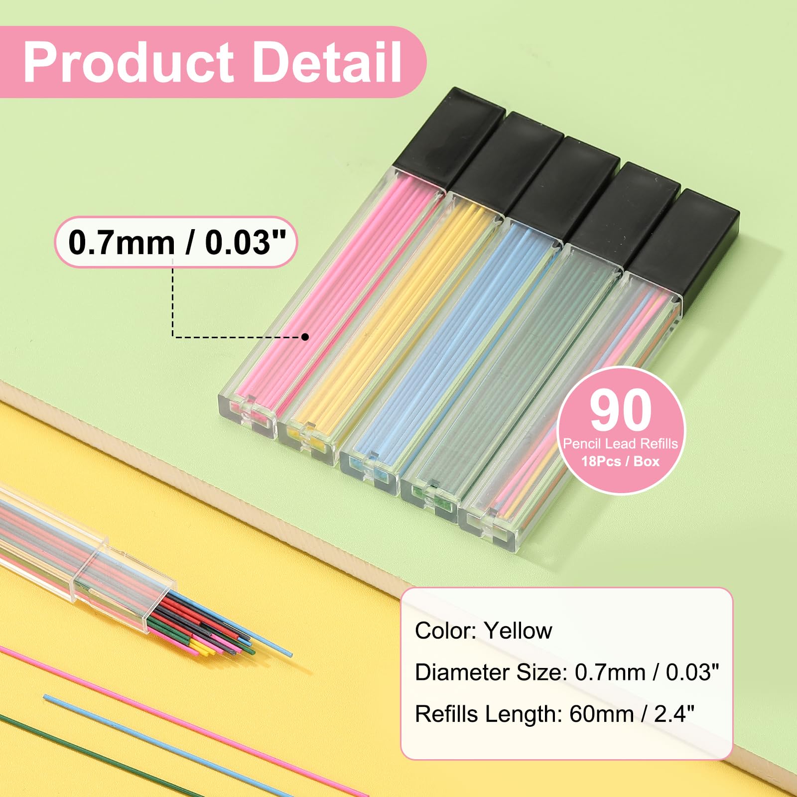 PATIKIL 90Pcs 0.7 mm Mechanical Pencil Lead - Image 2