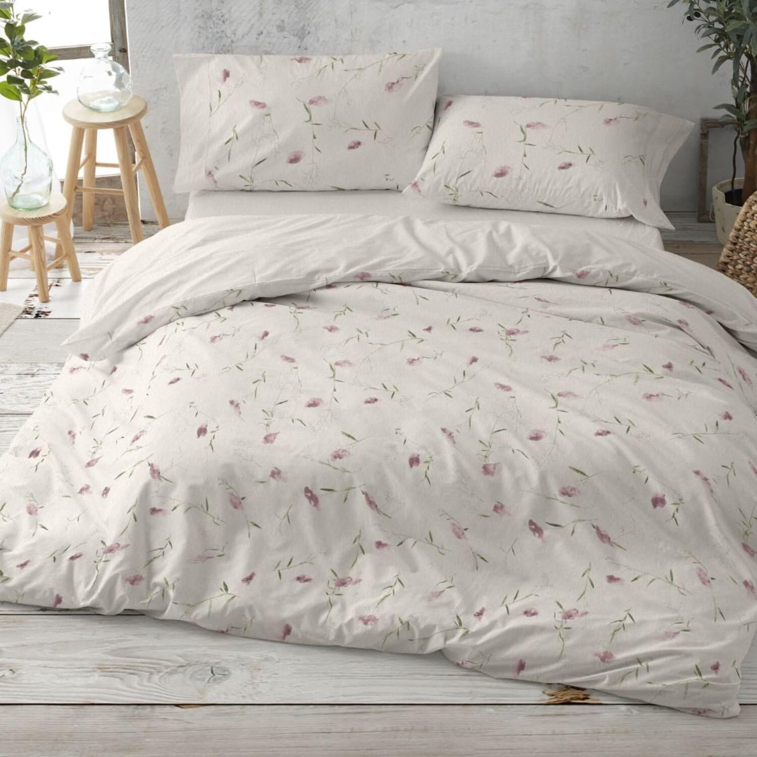 Burrito Blanco | Fundas nórdicas Estampadas | Cama de 105cm. (+Medidas Disponibles) | Diseño 052 | Color Rosa Palo (105x190/200cm.)