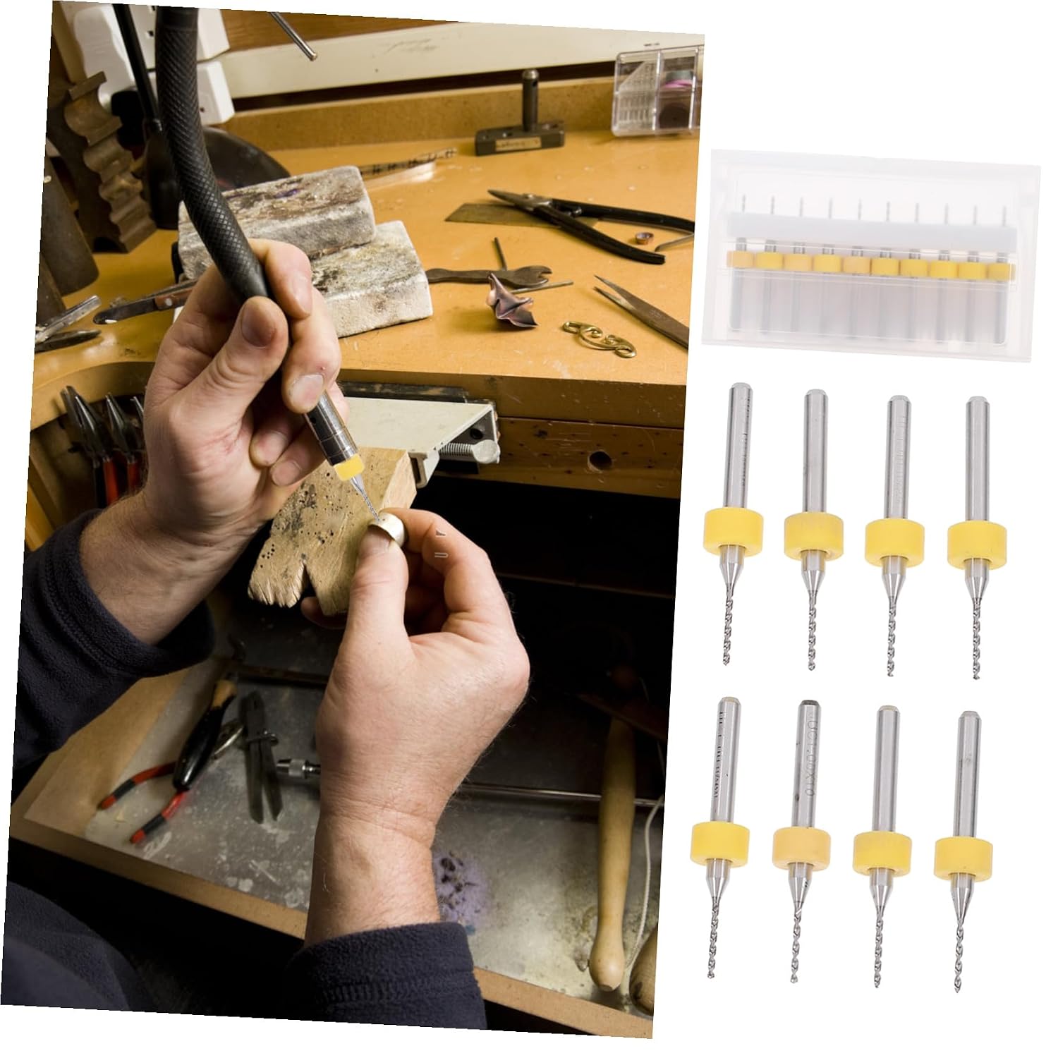 10Pcs PCB Carbide Drill Bits Set for Circuit Board Engraving with Ultra-fine Grain Carbide Material High Wear Resistance Silent Accurate Drilling for Woodworking CNC Random Color