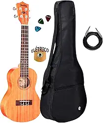 Ukulele Shelby Concert Elétrico Su23m Capa Cabo Afinador